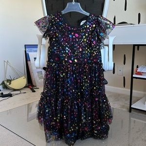 Lola and the Boys size 12 shining rainbow black tulle dress